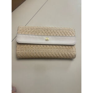 Etienne Aigner Beige Woven Wallet